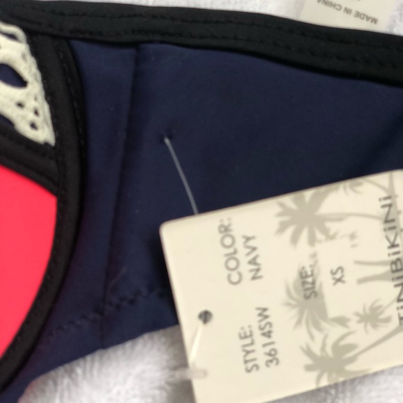 TiniBikini Strapless Navy Color Block Bikini - Picture 7 of 7